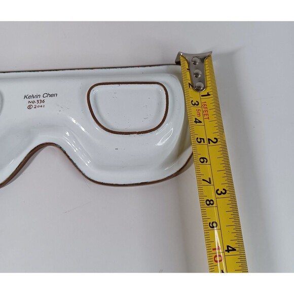 Kelvin Chen Enameled Eyeglasses Holder Tray 2001 No 336 Floral Asian Tea Party - Picture 8 of 8